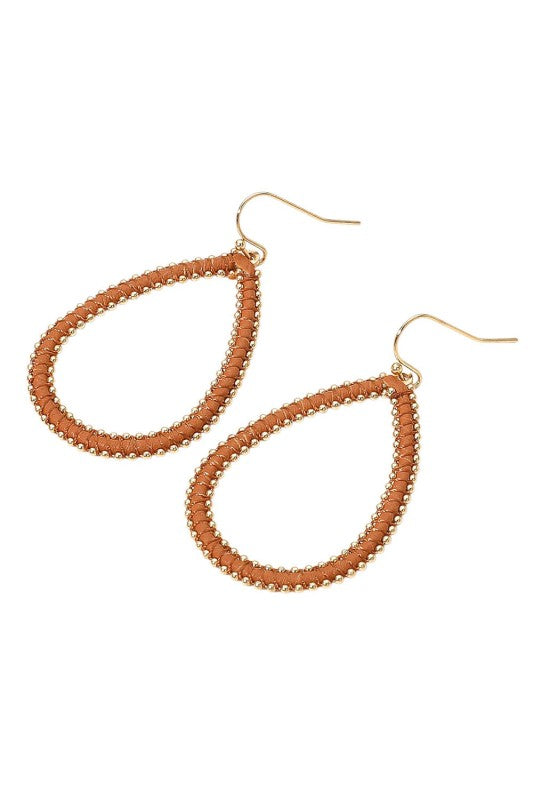Stud Wrapped Teardrop Earring