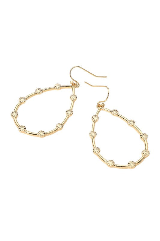 Starburst Disk Teardrop Earring