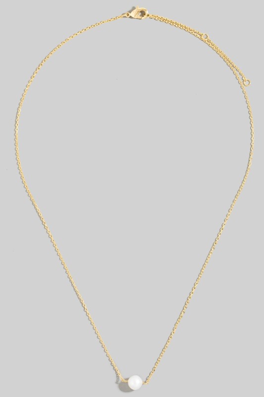 Single Pearl Suspended Necklace