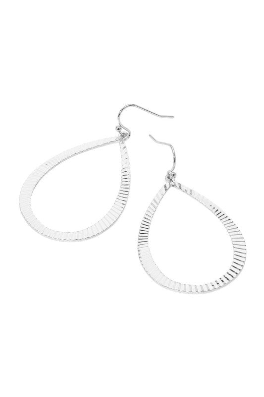 Textured Metal Teardrop Earring