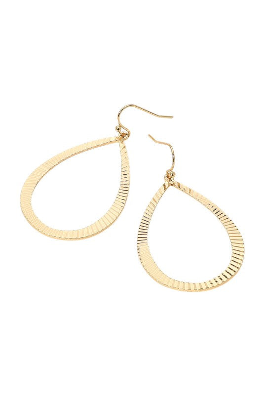 Textured Metal Teardrop Earring