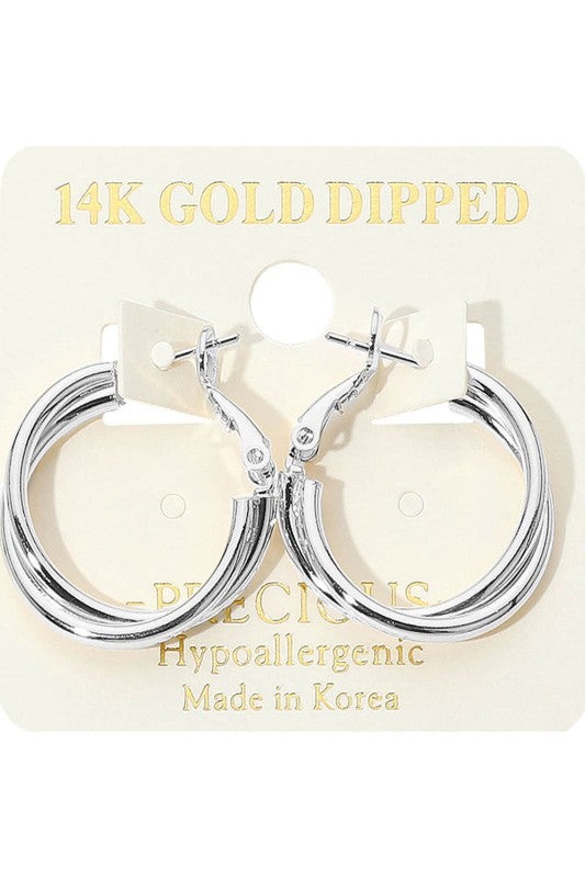 Double Twist Hoop Earrings