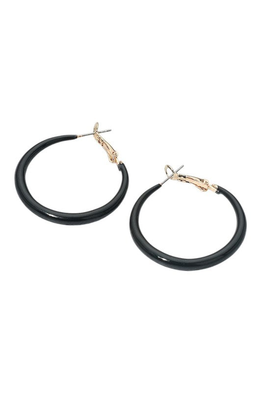 Resin Color Dipped Hoop Earrings