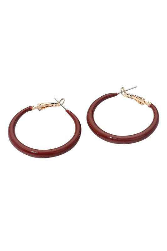 Resin Color Dipped Hoop Earrings