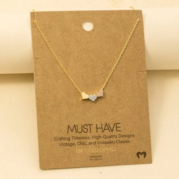 Three Mini Hearts Must Have Necklace