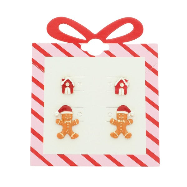 Christmas Theme Set of 2 Stud Earring Sets