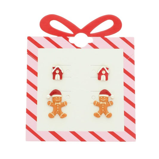 Christmas Theme Set of 2 Stud Earring Sets