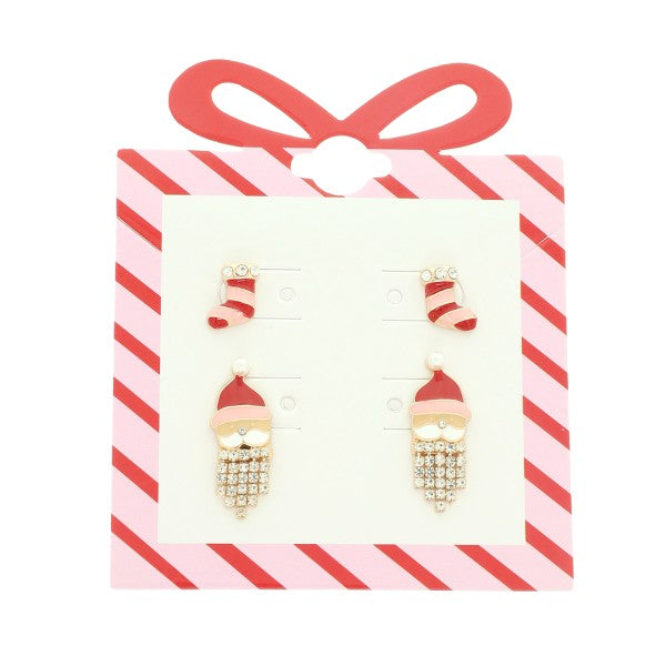 Christmas Theme Set of 2 Stud Earring Sets