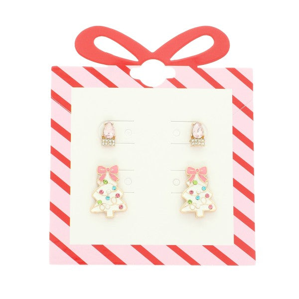 Christmas Theme Set of 2 Stud Earring Sets
