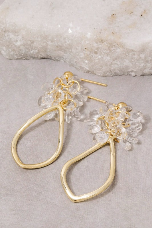 Crystal Cluster Teardrop Post Earring