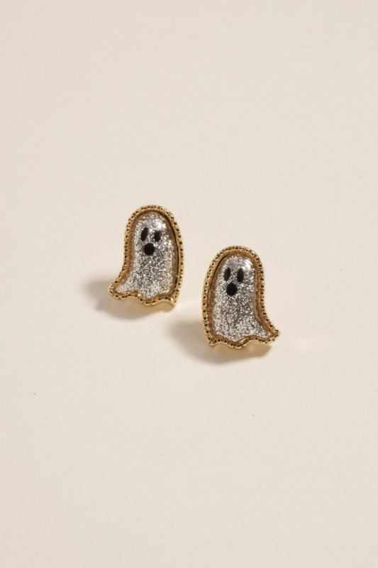 Glitter Ghost Dome Stud Earring