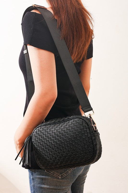 Woven Tassel Camera Bag w/ Thick Strap