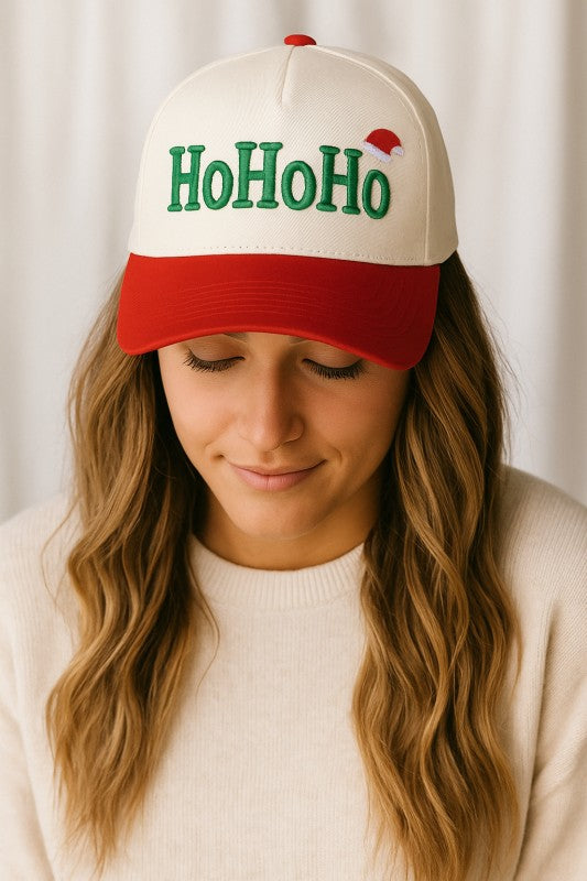Festive Holiday 5 Panel Baseball Hat