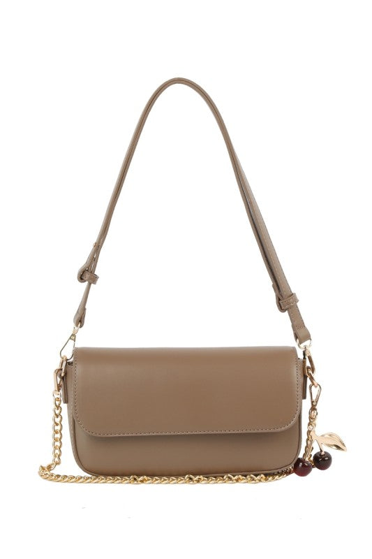 Cherry Charm Flap Shoulder Bag