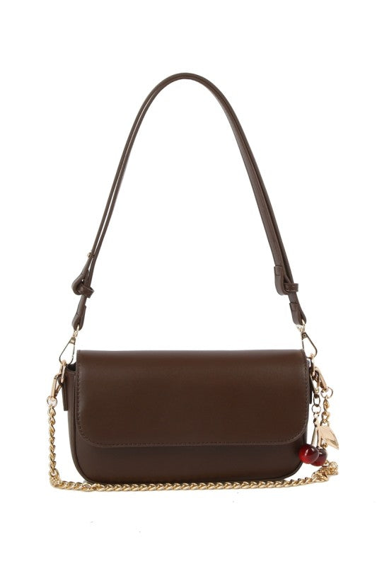 Cherry Charm Flap Shoulder Bag