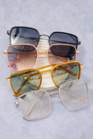 Thin Square Acrylic Frame Sunglasses