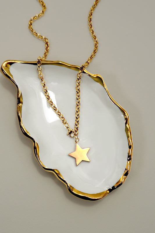 Shiny Gold Star Chain Necklace