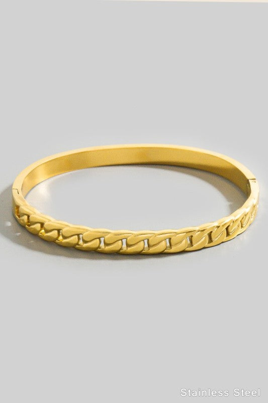 Braided Chain Bangle Bracelet-Gold