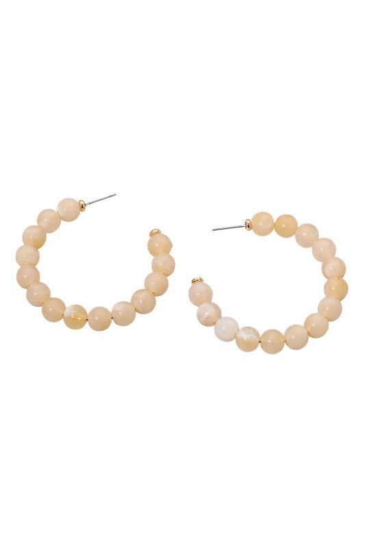 Resin Ball Bead Hoop Earrings