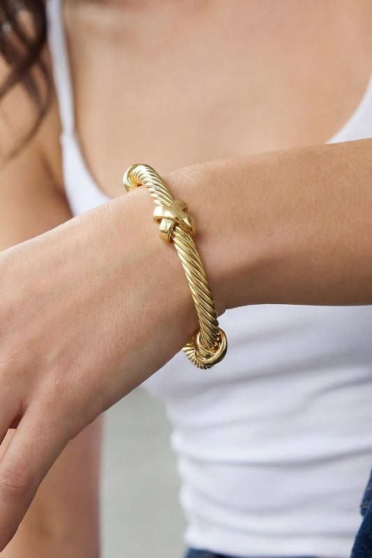 Twist Cable Cuff X Bracelet