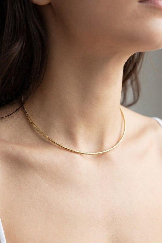 Gold Dipped Slim Box Chain Necklace