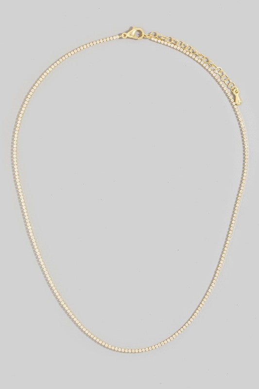 Gold Dipped Mini CZ Chain Necklace