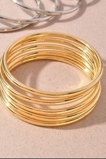 Chunky Gold Bangle Bracelet Set