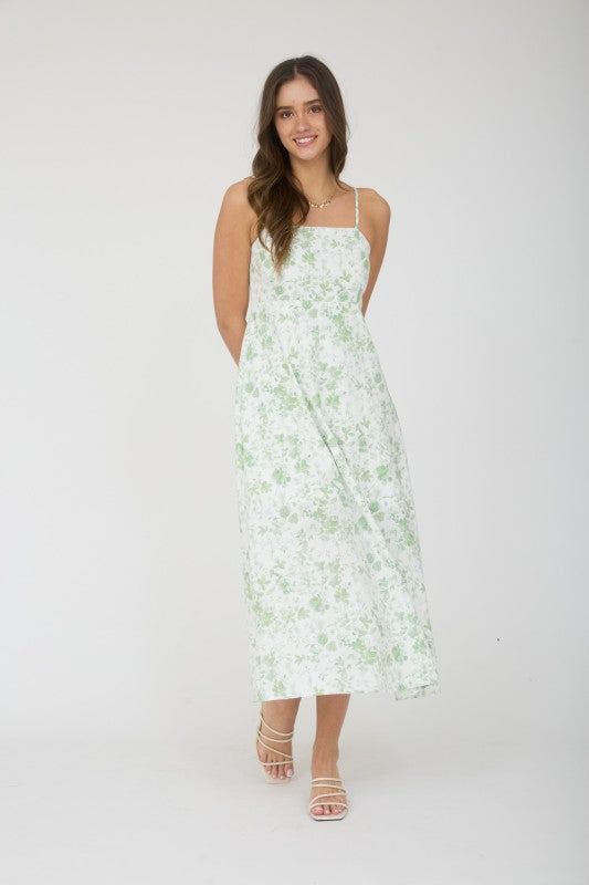 Floral Spaghetti Strap Midi Dress