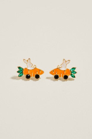 Bunny Carrot Car Stud Earring