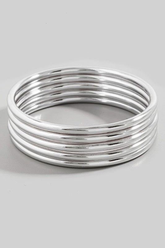 Metallic Bangle Bracelet Set