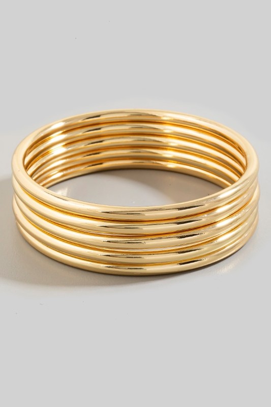 Metallic Bangle Bracelet Set