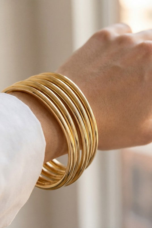 Metallic Bangle Bracelet Set