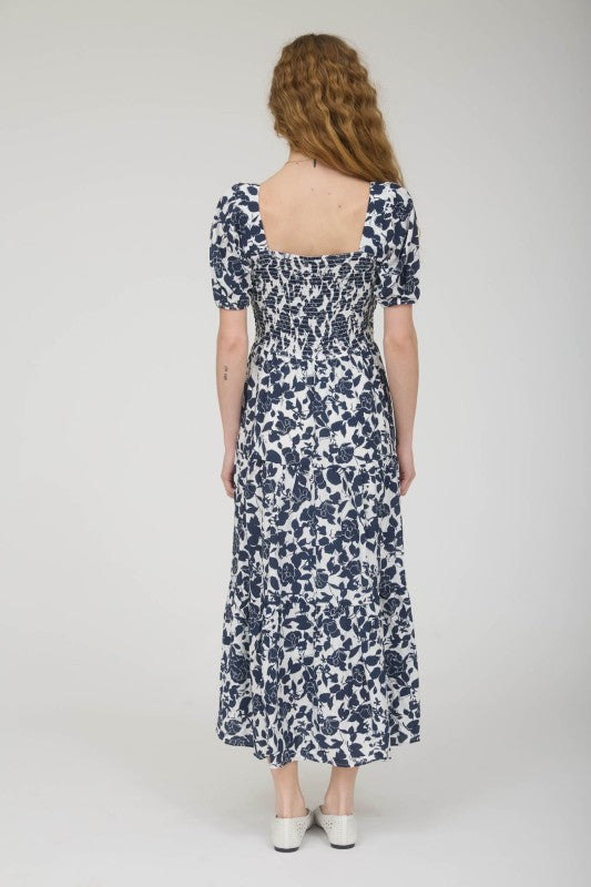 Floral Puff Sleeve Smocked Tiered Dress