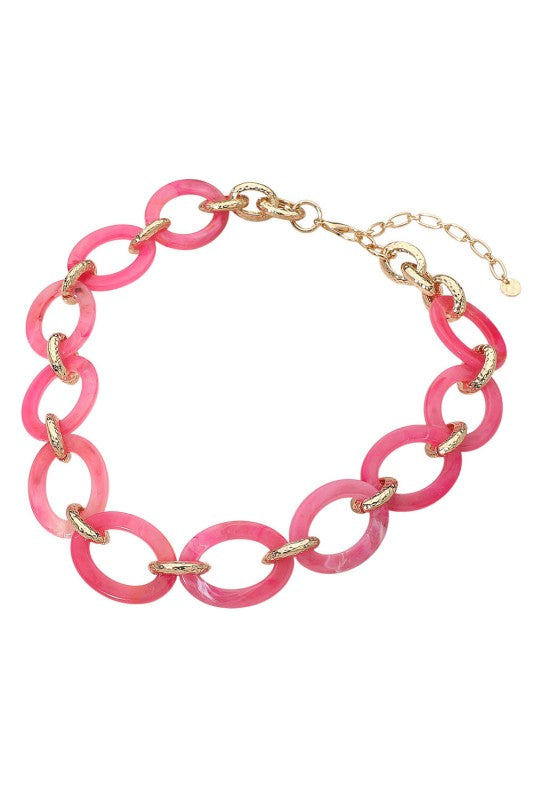 Chunky Resin Oval Link Necklace