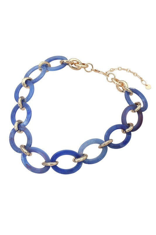 Chunky Resin Oval Link Necklace