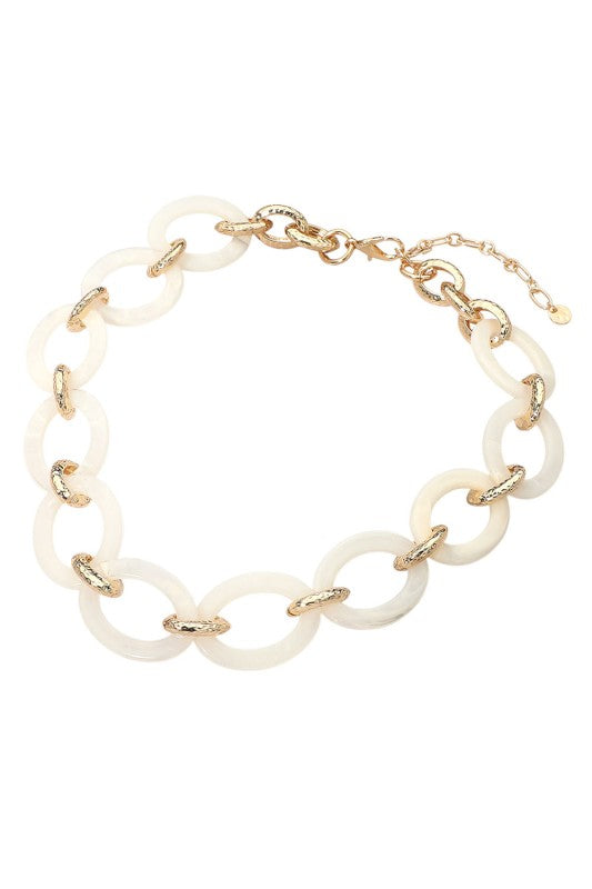 Chunky Resin Oval Link Necklace