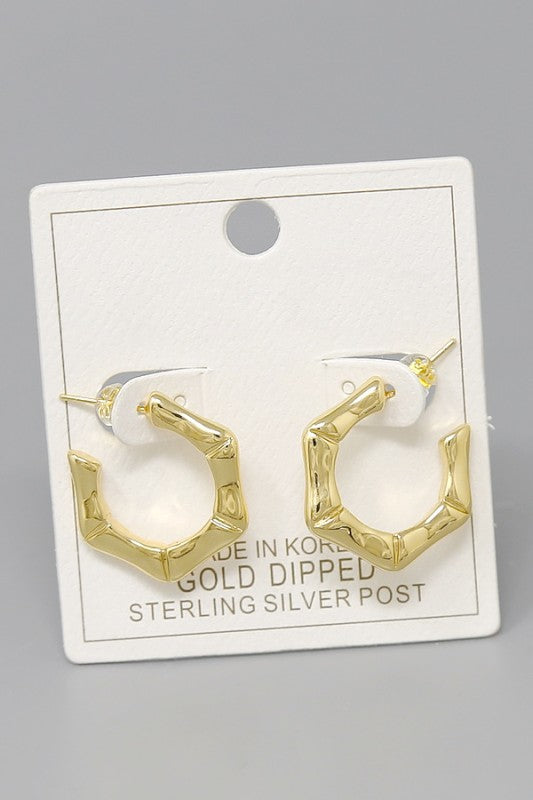 Shiny Bamboo Hoop Earring