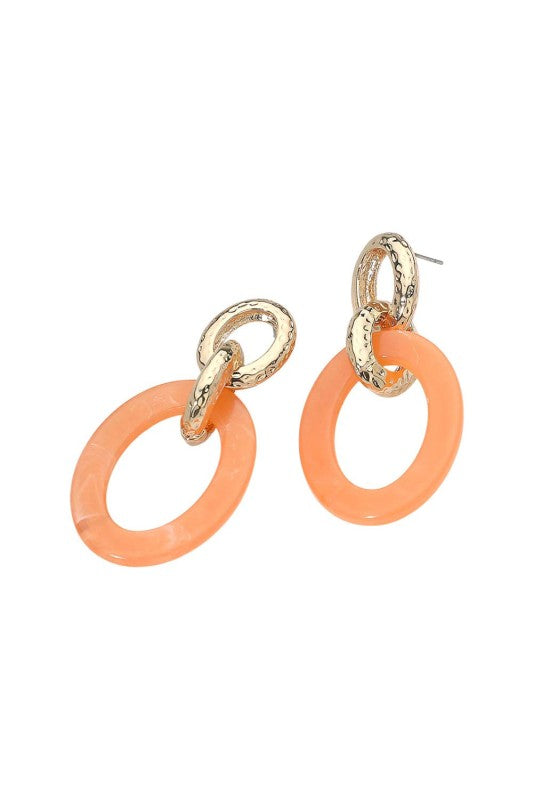 Chunky Resin Oval Link Drop Earring