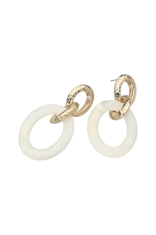 Chunky Resin Oval Link Drop Earring