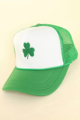 Clover Mesh Trucker Hat-Green