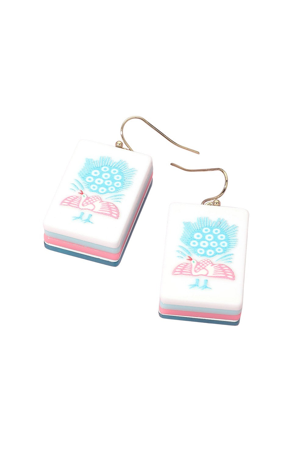 Bird Bam Mahjong Tile Earrings