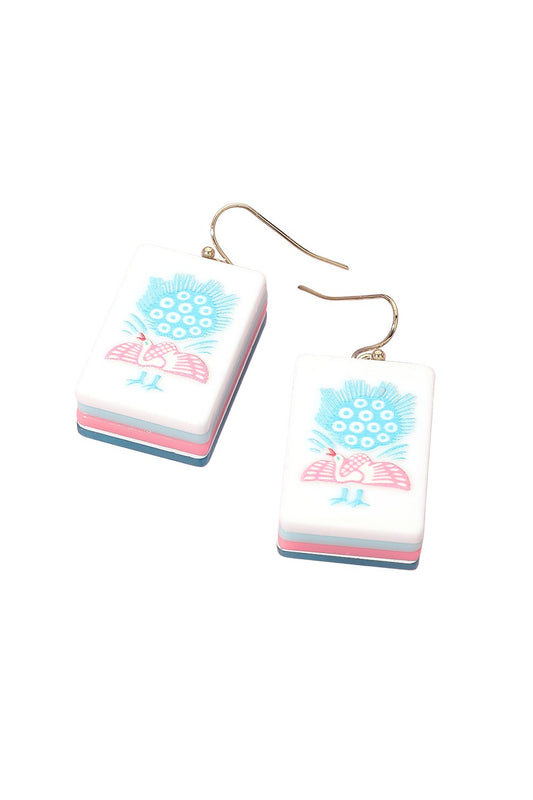 Bird Bam Mahjong Tile Earrings