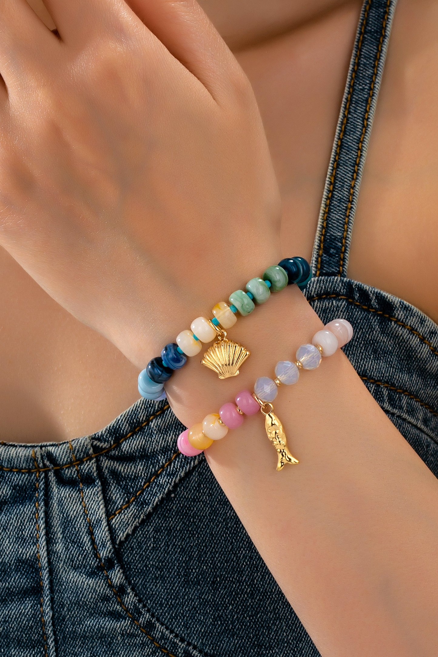 Coastal Mutli Color Beaded Bracelet Set