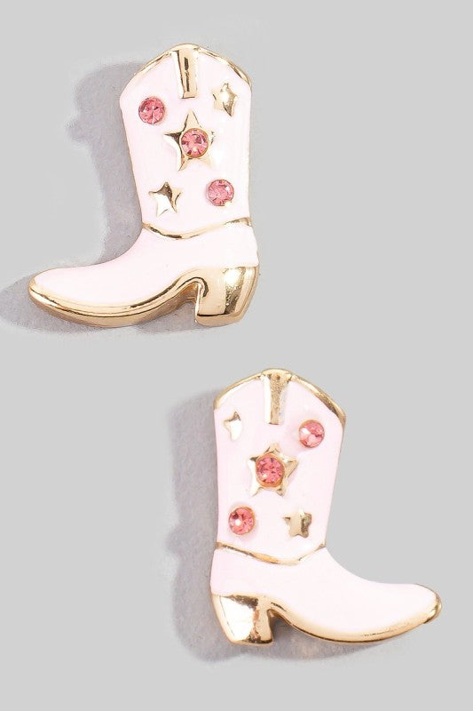 Enamel Boot Stud Earring