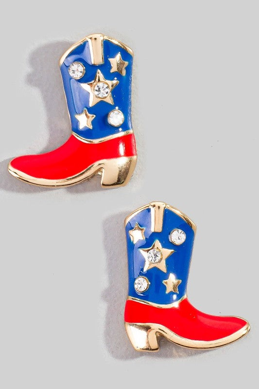 Enamel Boot Stud Earring