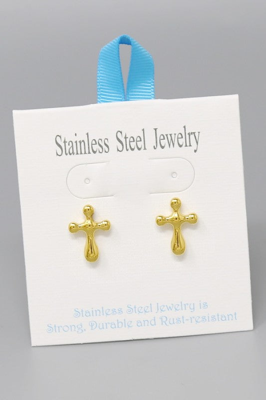Large Bubble Cross Stud Earring