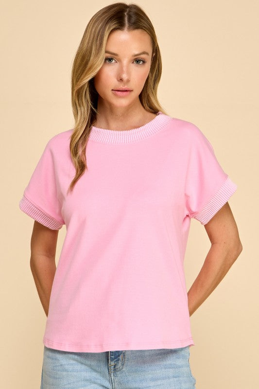 Ribbed Trim Solid Top