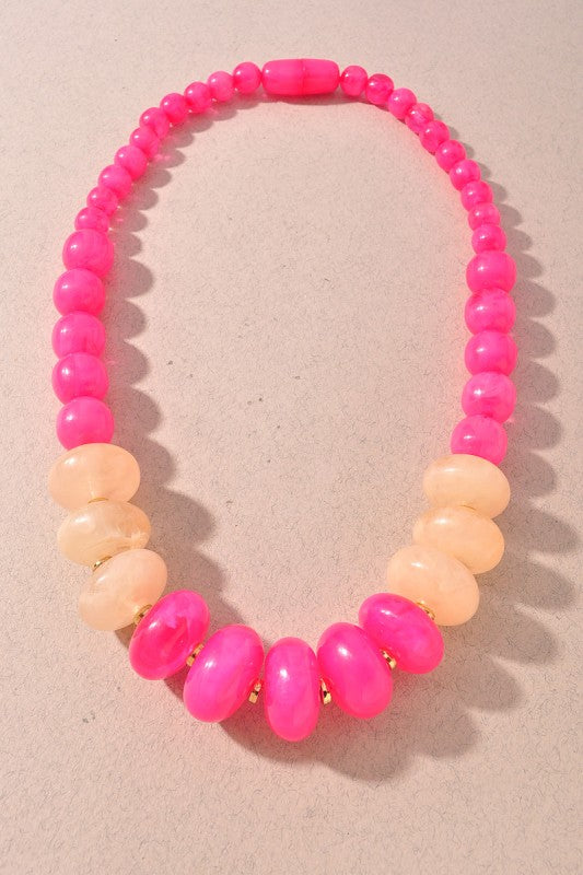Color Block Chunky Beaded Necklace