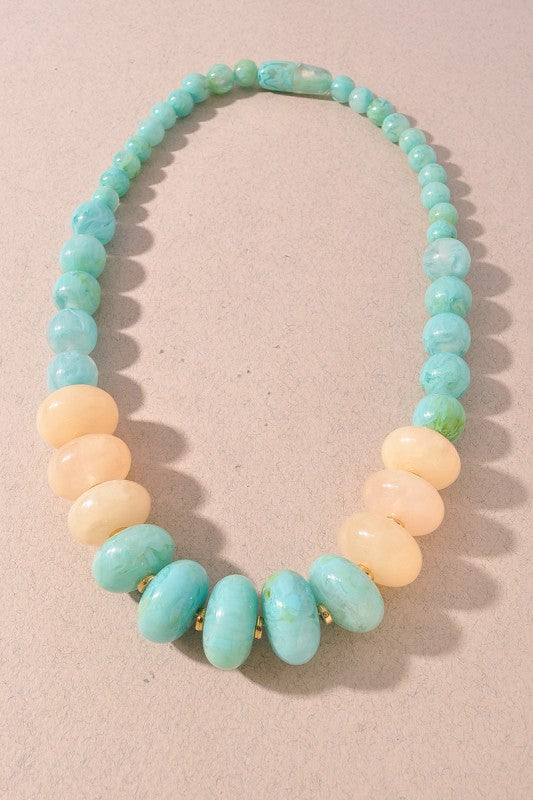 Color Block Chunky Beaded Necklace
