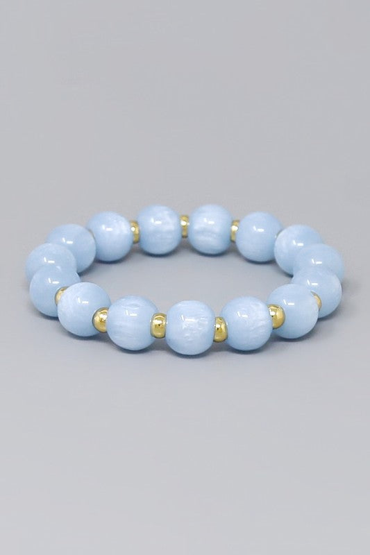 Round Resin Beaded Stretch Bracelet